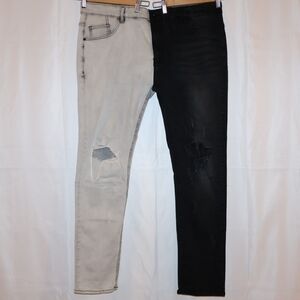 Fashion Nova Two-tone Distressed Skinny Jeans